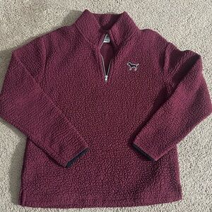 Victoria's Secret PINK Maroon quarter zip fleece Sweater